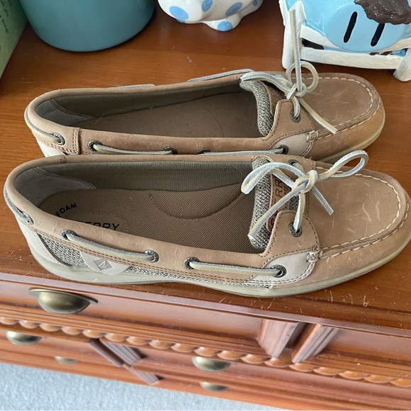Sperry Shoes - COPY - Women’s SPERRY Angelfish Tan Linen Oat sz 9.5 no box 📦 tried on fast shi…